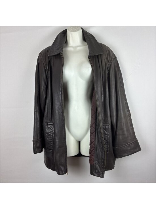 LNR (La Nouvelle Renaissance) Jackets & Blazers - Vintage LNR Soft Glove Leather Zip Bomber Jacket Cuffed Quilted Lining Large